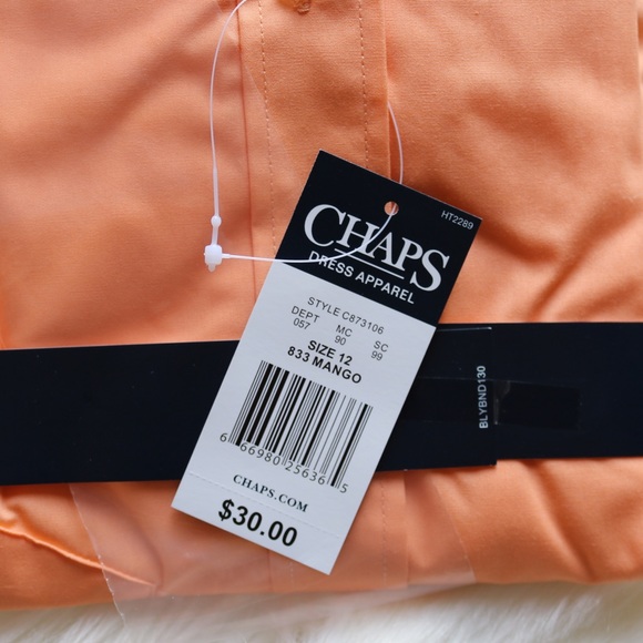 Chaps Mango Colored Dressy Shirt. - Picture 3 of 3